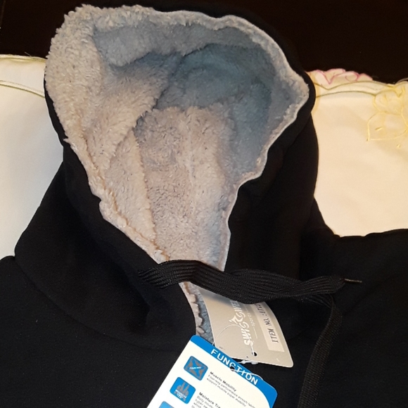 Mens Heavyweight Thick Warm Lined Fleece Hoodie - Picture 2 of 2